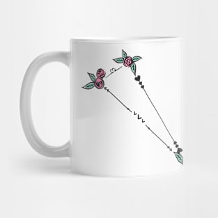 Triangulum Constellation Roses and Hearts Doodle Mug